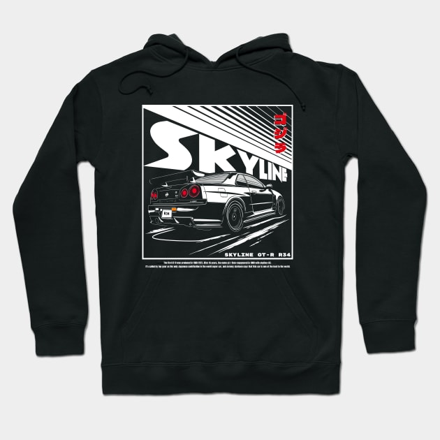 Skyline R34 Hoodie by Rezall Revolution